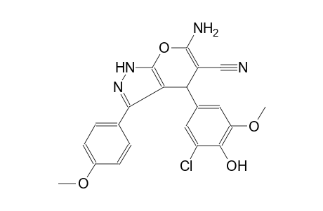 6-Amino-4-(3-chloro-4-hydroxy-5-methoxy-phenyl)-3-(4-methoxyphenyl)-2,4-dihydropyrano[2,3-c]pyrazole-5-carbonitrile