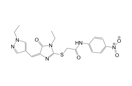 2-({(4E)-1-ethyl-4-[(1-ethyl-1H-pyrazol-4-yl)methylene]-5-oxo-4,5-dihydro-1H-imidazol-2-yl}sulfanyl)-N-(4-nitrophenyl)acetamide