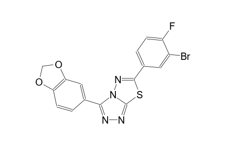 [1,2,4]triazolo[3,4-b][1,3,4]thiadiazole, 3-(1,3-benzodioxol-5-yl)-6-(3-bromo-4-fluorophenyl)-