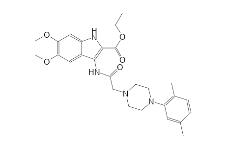 ethyl 3-({[4-(2,5-dimethylphenyl)-1-piperazinyl]acetyl}amino)-5,6-dimethoxy-1H-indole-2-carboxylate