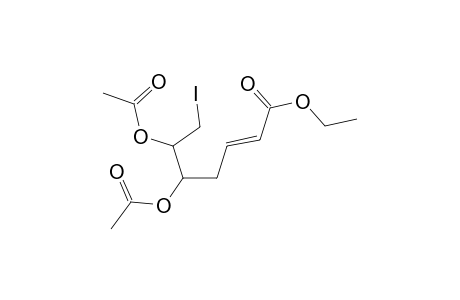 Ethyl (2E)-2,3,4,7-tetradeoxy-5,6-di-O-acetyl-7-iodo-D-ribo-hept-2-enoate