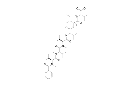 PTERULAMIDE_VI;BENZOYL-NME-VAL-NME-VAL-NME-VAL-NH-VAL-NME-ILE-NME-VAL