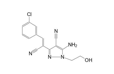 5-amino-3-[(Z)-2-(3-chlorophenyl)-1-cyanoethenyl]-1-(2-hydroxyethyl)-1H-pyrazole-4-carbonitrile