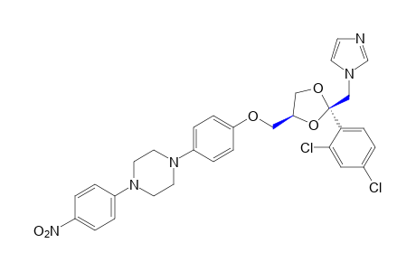 1-{p-{{2-(2,4-dichlorophenyl)-2-[(imidazol-1-yl)methyl]-1,3, -dioxolan-4-yl}methoxy}phenyl}-4-(p-nitrophenyl)piperazine
