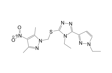 3-{[(3,5-dimethyl-4-nitro-1H-pyrazol-1-yl)methyl]sulfanyl}-4-ethyl-5-(1-ethyl-1H-pyrazol-3-yl)-4H-1,2,4-triazole