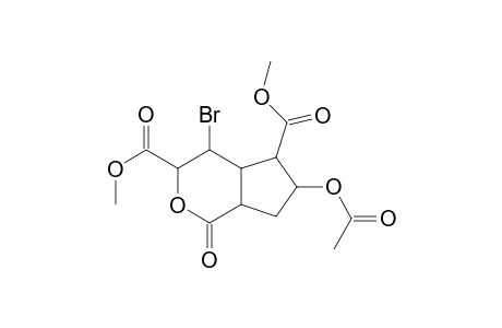 Cyclopenta[c]pyran-3,5-dicarboxylic acid, 6-(acetyloxy)-4-bromooctahydro-1-oxo-, dimethyl ester