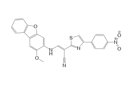 (2E)-3-[(2-methoxydibenzo[b,d]furan-3-yl)amino]-2-[4-(4-nitrophenyl)-1,3-thiazol-2-yl]-2-propenenitrile
