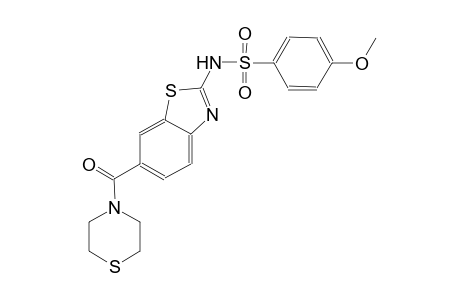 benzenesulfonamide, 4-methoxy-N-[6-(4-thiomorpholinylcarbonyl)-2-benzothiazolyl]-