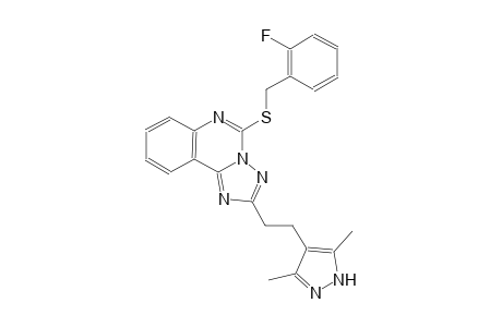 [1,2,4]triazolo[1,5-c]quinazoline, 2-[2-(3,5-dimethyl-1H-pyrazol-4-yl)ethyl]-5-[[(2-fluorophenyl)methyl]thio]-