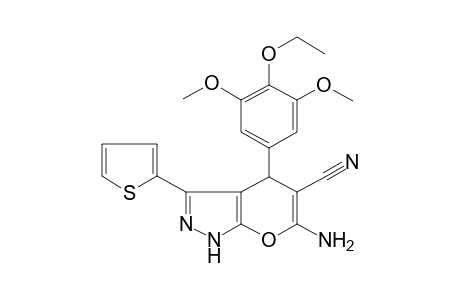 6-Amino-4-(4-ethoxy-3,5-dimethoxy-phenyl)-3-(2-thienyl)-2,4-dihydropyrano[2,3-c]pyrazole-5-carbonitrile