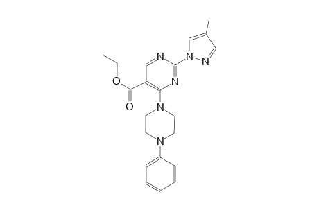 ethyl 2-(4-methyl-1H-pyrazol-1-yl)-4-(4-phenyl-1-piperazinyl)-5-pyrimidinecarboxylate