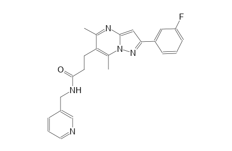 pyrazolo[1,5-a]pyrimidine-6-propanamide, 2-(3-fluorophenyl)-5,7-dimethyl-N-(3-pyridinylmethyl)-