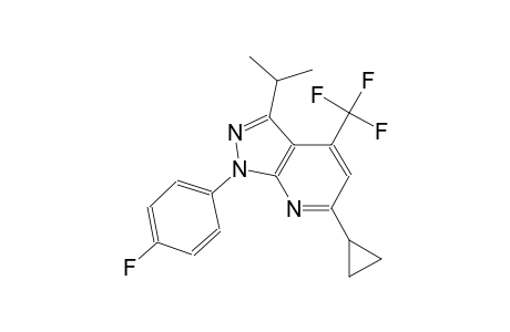 1H-pyrazolo[3,4-b]pyridine, 6-cyclopropyl-1-(4-fluorophenyl)-3-(1-methylethyl)-4-(trifluoromethyl)-