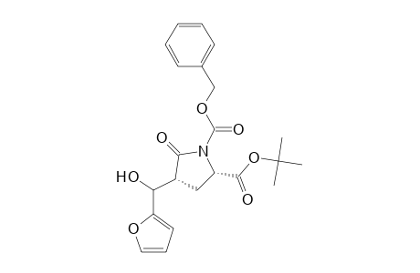 tert-Butyl (2S)-1-(Benzyloxycarbonyl)-4.alpha.-(hydroxy-2-furylmethyl)pyroglutamate