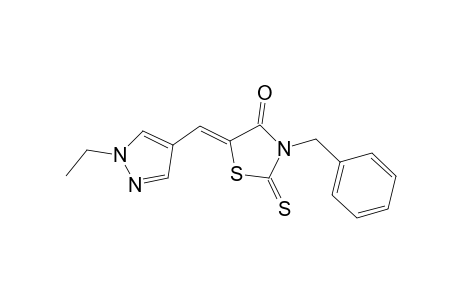 (5Z)-3-benzyl-5-[(1-ethylpyrazol-4-yl)methylene]-2-thioxo-thiazolidin-4-one