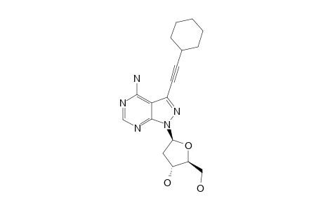 4-AMINO-3-[2-(CYCLOHEXYL)-ETHYNYL]-1-(2-DEOXY-BETA-D-ERYTHRO-PENTOFURANOSYL)-1-H-PYRAZOLO-[3.4-D]-PYRIMIDINE