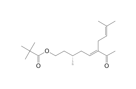 (3S,5E)-(-)-6-Acetyl-3,9-dimethyldeca-5,8-dien-1-yl pivalate