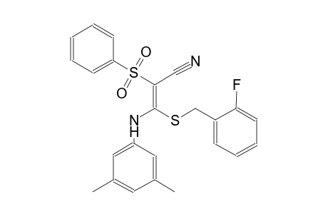 2-propenenitrile, 3-[(3,5-dimethylphenyl)amino]-3-[[(2-fluorophenyl)methyl]thio]-2-(phenylsulfonyl)-, (2E)-