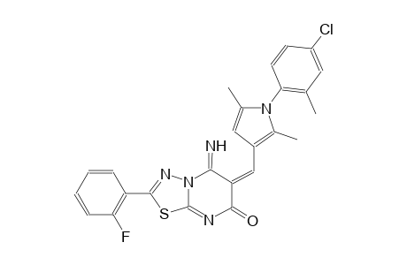(6E)-6-{[1-(4-chloro-2-methylphenyl)-2,5-dimethyl-1H-pyrrol-3-yl]methylene}-2-(2-fluorophenyl)-5-imino-5,6-dihydro-7H-[1,3,4]thiadiazolo[3,2-a]pyrimidin-7-one