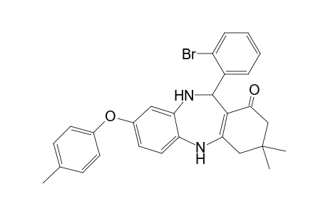 3,3-Dimethyl-8-[(p-methyl)phenoxy]-11-[(o-bromo)phenyl]-2,3,4,5,10,11-hexahydro-1H-dibenzo[b,e][1,4]diazepin-1-one