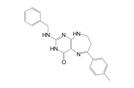 2-(Benzylamino)-8,9-dihydro-6-p-tolyl-3H-pyrimido[4,5-b][1,4]diazepin-4(7H)-one