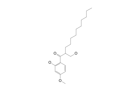 (+/-)-2-HYDROXYMETHYL-1-(2-HYDROXY-4-METHOXYPHENYL)-DODECAN-1-ONE