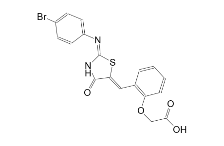 [2-((Z)-{(2E)-2-[(4-bromophenyl)imino]-4-oxo-1,3-thiazolidin-5-ylidene}methyl)phenoxy]acetic acid