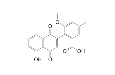 2-(5-hydroxy-1,4-diketo-2-naphthyl)-3-methoxy-5-methyl-benzoic acid