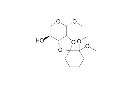 (1'S)-Methyl 2,3-O-(2',2'-dimethoxycyclohexylidene)-.beta.,L-lyxopyranoside