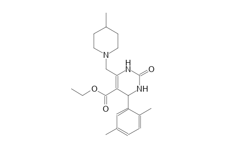 5-pyrimidinecarboxylic acid, 4-(2,5-dimethylphenyl)-1,2,3,4-tetrahydro-6-[(4-methyl-1-piperidinyl)methyl]-2-oxo-, ethyl ester
