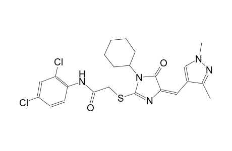 2-({(4E)-1-cyclohexyl-4-[(1,3-dimethyl-1H-pyrazol-4-yl)methylene]-5-oxo-4,5-dihydro-1H-imidazol-2-yl}sulfanyl)-N-(2,4-dichlorophenyl)acetamide