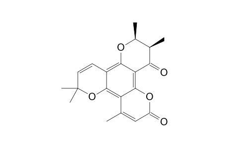 (+-)-cis-4,6,6,10,11-Pentamethyl-2H,6H,12H-10,11-dihydrobenzo[1,2-b:3,4-b':5,6-b'']tripyran-2,12-dione