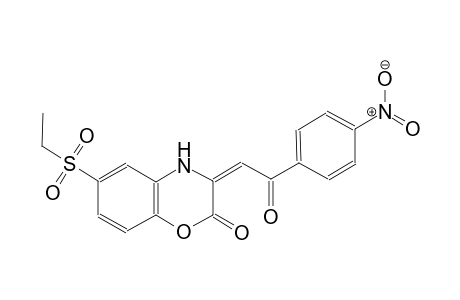 2H-1,4-benzoxazin-2-one, 6-(ethylsulfonyl)-3,4-dihydro-3-[2-(4-nitrophenyl)-2-oxoethylidene]-, (3E)-