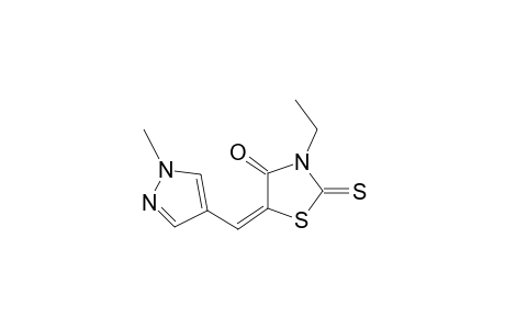 (5E)-3-ethyl-5-[(1-methyl-4-pyrazolyl)methylidene]-2-sulfanylidene-4-thiazolidinone