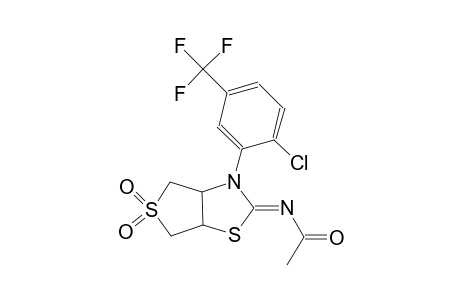 N-((2Z)-3-[2-chloro-5-(trifluoromethyl)phenyl]-5,5-dioxidotetrahydrothieno[3,4-d][1,3]thiazol-2(3H)-ylidene)acetamide