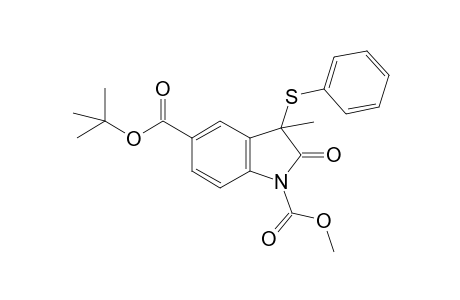 3-Methyl-2-oxo-3-phenylsulfanyl-2,3-dihydro-indole-1,5-dicarboxylic acid 5-tert-butyl ester 1-methyl ester