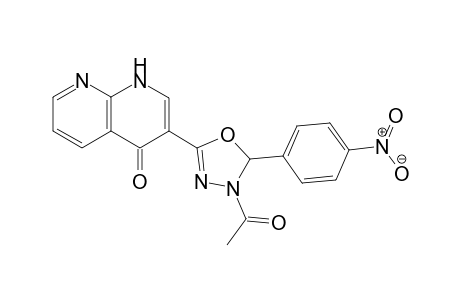 3-(4-acetyl-4,5-dihydro-5-(4-nitrophenyl)-1,3,4-oxadiazol-2-yl)-1,8-naphthyridin-4(1H)-one