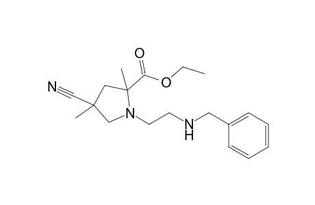 1-(2-Benzylaminoethyl)-4-cyano-2-ethoxycarbonyl-2,4-dimethyltetrahydropyrrole