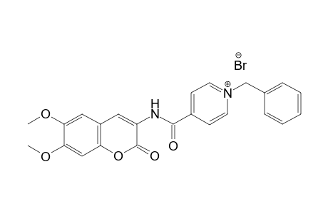 1-Benzyl-4-(6,7-dimethoxy-2-oxo-2H-chromen-3-ylcarbamoyl)pyridinium bromide