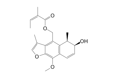 2-Butenoic acid, 2-methyl-, (5,6-dihydro-6-hydroxy-9-methoxy-3,5-dimethylnaphtho[2,3-b]furan-4-yl)methyl ester, [5R-[4(Z),5.alpha.,6.alpha.]]-