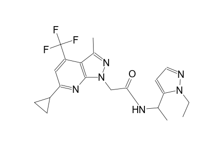 1H-pyrazolo[3,4-b]pyridine-1-acetamide, 6-cyclopropyl-N-[1-(1-ethyl-1H-pyrazol-5-yl)ethyl]-3-methyl-4-(trifluoromethyl)-