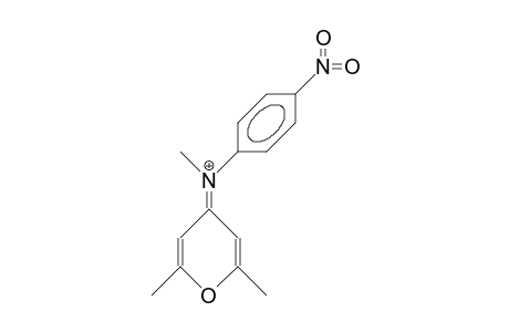 2,6-Dimethyl-4-(N-methyl-N-[4-nitro-phenyl]-iminium)-pyran cation