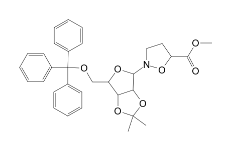5-Isoxazolidinecarboxylic acid, 2-[2,3-O-(1-methylethylidene)-5-O-(triphenylmethyl)-.beta.-D-ribofuranosyl]-, methyl ester, (S)-