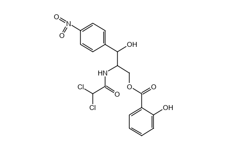 2,2-DICHLORO-N-[beta-HYDROXY-alpha-(HYDROXYMETHYL)-p-NITROPHENETHYL]ACETAMIDE, alpha-SALICYLATE