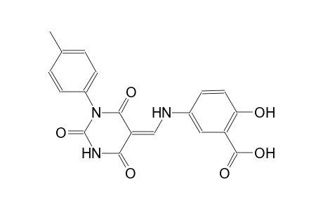 2-hydroxy-5-{[(Z)-(1-(4-methylphenyl)-2,4,6-trioxotetrahydro-5(2H)-pyrimidinylidene)methyl]amino}benzoic acid