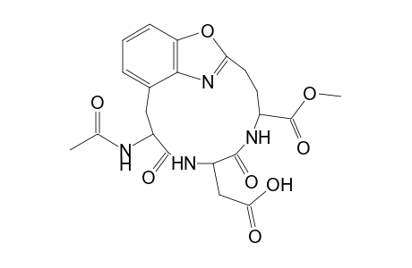 7-(Acetylamino)-10-(carboxymethyl)-8,11-dioxo-19-oxa-9,12,17-triazatricyclo[14.2.1.0(5,18)]nonadeca-1(18),2,4,16-tetraene-13-carboxylic acid methyl ester
