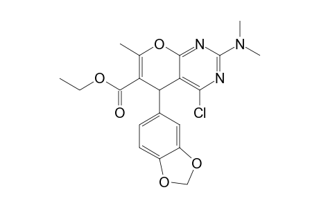 5-(1,3-benzodioxol-5-yl)-4-chloro-2-(dimethylamino)-7-methyl-5H-pyrano[2,3-d]pyrimidine-6-carboxylic acid ethyl ester