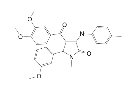 2H-Pyrrol-2-one, 4-(3,4-dimethoxybenzoyl)-1,5-dihydro-5-(3-methoxyphenyl)-1-methyl-3-[(4-methylphenyl)amino]-