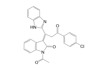 (3E)-1-Acetyl-3-[1-(1H-benzimidazol-2-yl)-3-(4-chlorophenyl)-3-oxopropylidene]-1,3-dihydro-2H-indol-2-one