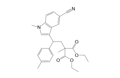 diethyl 2-(2-(5-cyano-1-methyl-1H-indol-3-yl)-2-p-tolylethyl)-2-methylmalonate